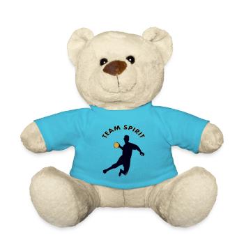 Handballspieler Spruch Handball spielen Geschenk - Teddy - Atollblau - Vorne