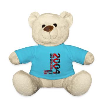 2004 September Limited Edition 19. Geburtstag Deko - Teddy - Atollblau - Vorne