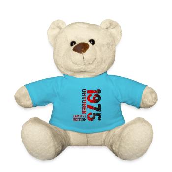 1975 Oktober Limited Edition 48. Geburtstag Deko - Teddy - Atollblau - Vorne