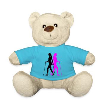 Nordic Walking Woman Silhouette - Teddy Bear - atoll blue - Front