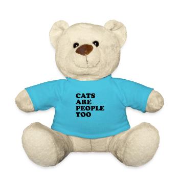 Katzen sind auch Menschen Miauen Kätzchen Lustige Katze Tier - Teddy - Atollblau - Vorne