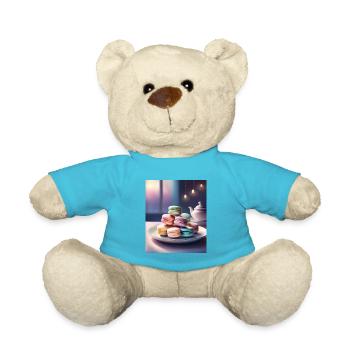 A pile of french macarons - Teddy Bear - atoll blue - Front
