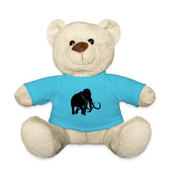 mammoth elephant stone age cave hunter outdoor - Teddy Bear - atoll blue - Front
