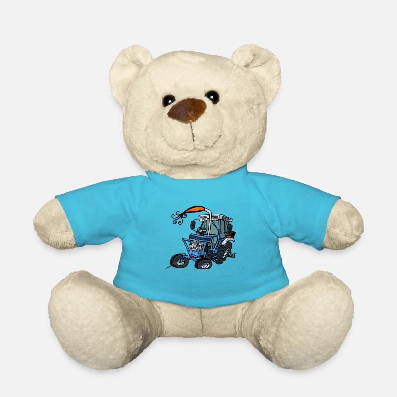 0764 tracteur bleu - Nounours - bleu outremer