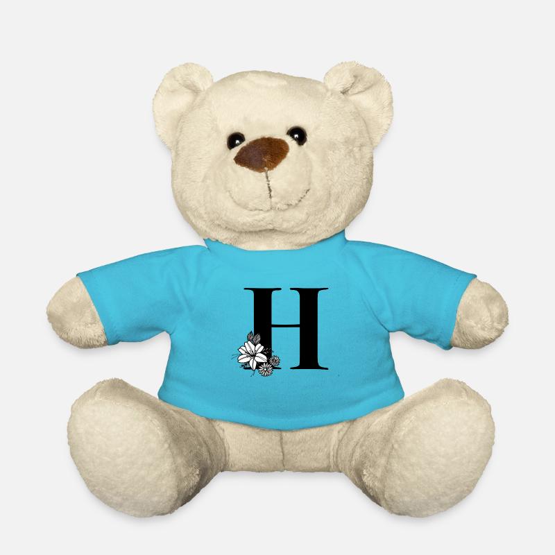 Letter H - Teddy Bear - atoll blue