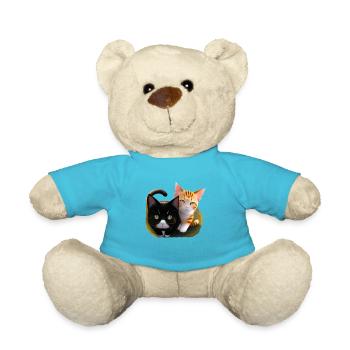 Two cute cats - Teddy Bear - atoll blue - Front