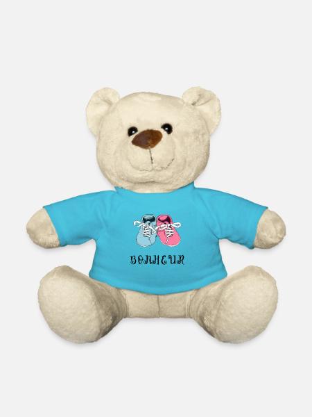 Bonheur de chaussons - Nounours - bleu outremer