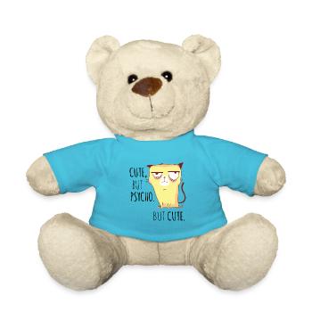 Crazy cat the cute gift for cat lovers - Teddy Bear - atoll blue - Front