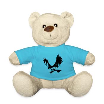 EAGLE BIRD OF PREY BIRDS NATURE FOREST MOUNTAINS BIRD MOTIF - Teddy Bear - atoll blue - Front