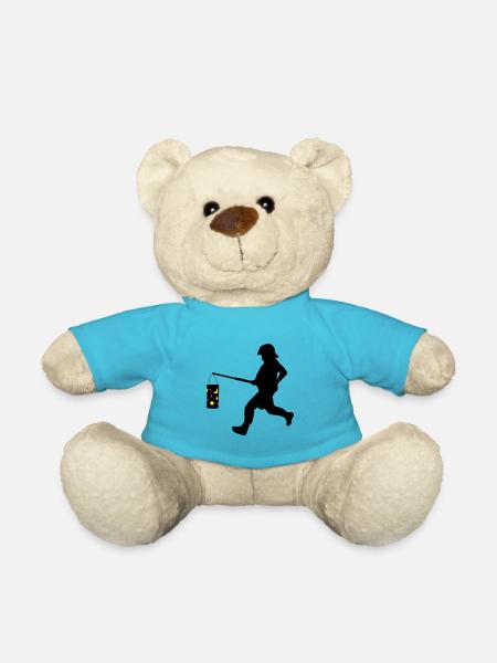 Policier avec lanterne - Riotcop Banksy Style Vecteur - Nounours - bleu outremer