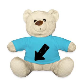 Arrow drawing sketch black - Teddy Bear - atoll blue - Front