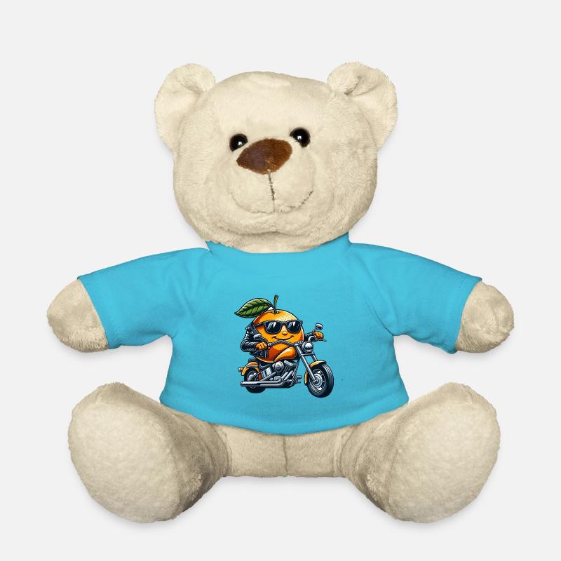 Cool Motorcycle Orange Biker Fruit - Teddy Bear - atoll blue