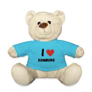 I Love Hamburg - Teddy - Atollblau - Vorne