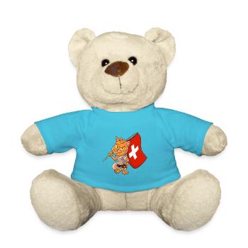 Swiss Fan Cat - Teddy Bear - atoll blue - Front