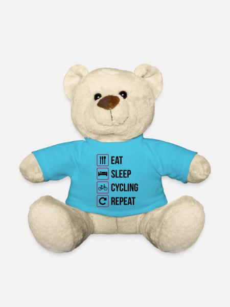 Mangez le sommeil du vélo Répéter - Nounours - bleu outremer