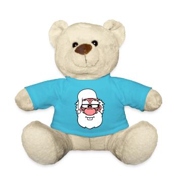 gesicht kopf opa alt grossvater schlafanzug mantel - Teddy - Atollblau - Vorne