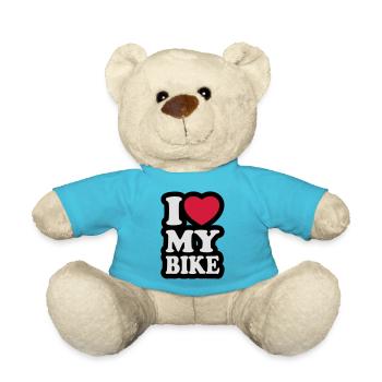 I love my bike - Ich liebe mein Motorrad - Teddy - Atollblau - Vorne