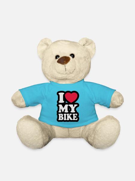 I love my bike - Teddy Bear - atoll blue