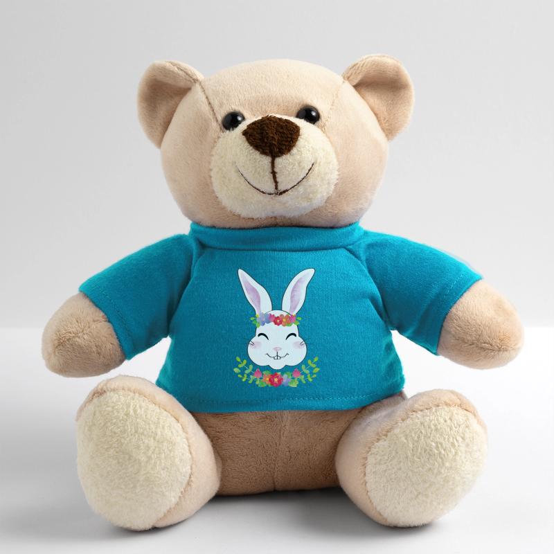 Lapin avec une couronne de fleurs Nounours