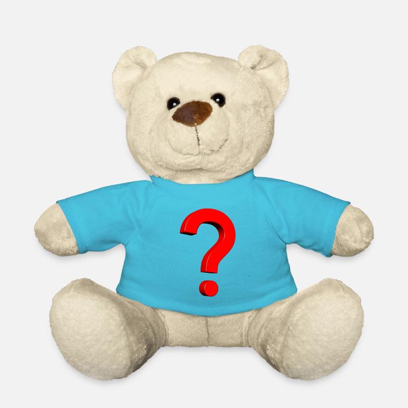 3D Point d’interrogation rouge - Nounours - bleu outremer