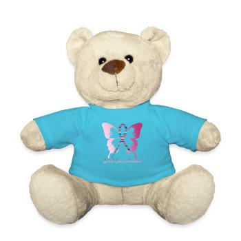 Papillon du cancer du sein - Nounours - bleu outremer - Devant