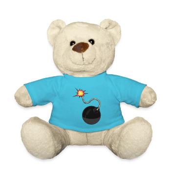 bomb meche drawing flame - Teddy Bear - atoll blue - Front