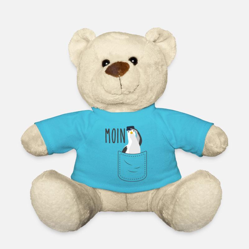 Moin Möwe Norddeutschland Brusttasche Tasche Motiv - Teddy - Atollblau