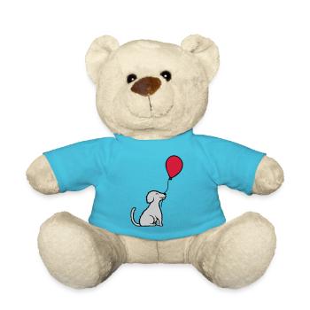 Luftballon Hund cool sitzend - Teddy - Atollblau - Vorne