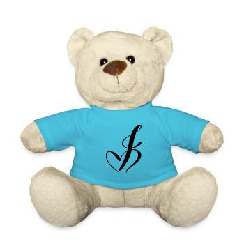 Herzbuchstabe J / hjerte bogstav J - Teddy - Atollblau - Vorne