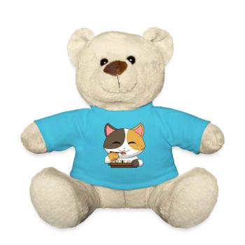 Sushi japonais asiatique Chat I Cadeau - Nounours - bleu outremer - Devant