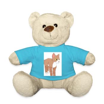 Braune Katze - Teddy - Atollblau - Vorne