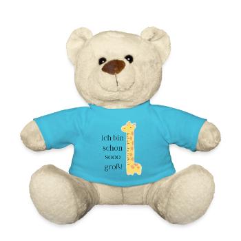 cute baby sayings baby clothes children's clothes - Teddy Bear - atoll blue - Front