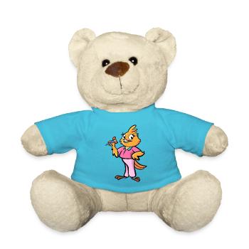Dart Bird / Dart Playing Bird - Teddy Bear - atoll blue - Front