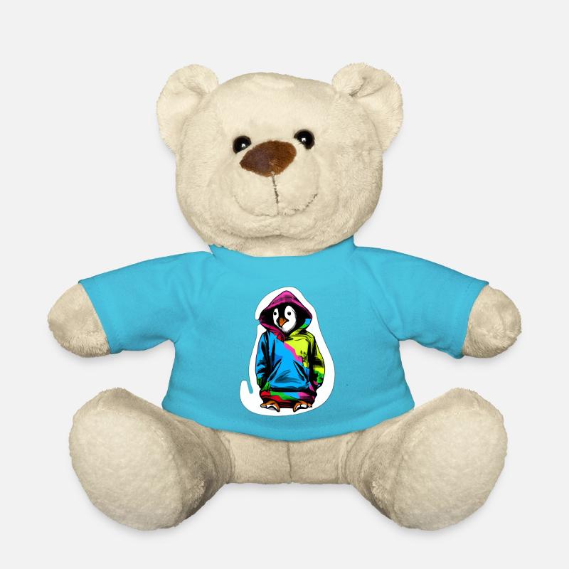 Pingouin mignon avec pull coloré - Nounours - bleu outremer