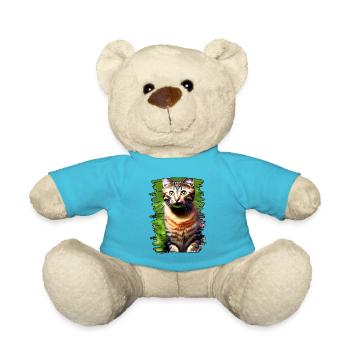 Katzengesicht 3 - Teddy - Atollblau - Vorne