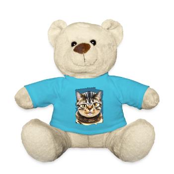 Katzengesicht 10 - Teddy - Atollblau - Vorne