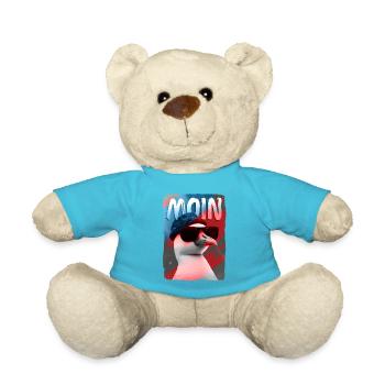 Moin! Hamburger Möwe mit Sonnenbrille - Teddy - Atollblau - Vorne