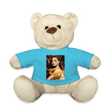 Naina - Geometrisch mechanischer Kunst Stil - Teddy - Atollblau - Vorne