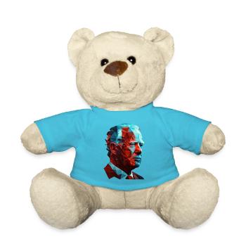 Joe Biden Low Polygon Red Blue Graphic Design - Nounours - bleu outremer - Devant