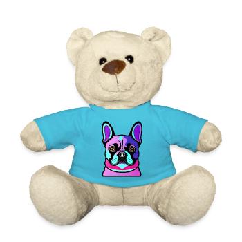 Glücklicher Hund. Glückliche Hunde. Französische Bulldogge - Teddy - Atollblau - Vorne