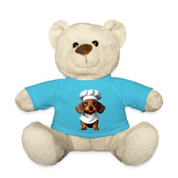 Hunde Dachshund Gastronom Hund Kochen Dackelwelpe - Teddy - Atollblau - Vorne
