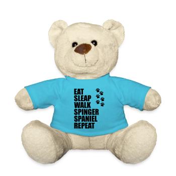 Walk my springer repeat quote - Teddy Bear - atoll blue - Front