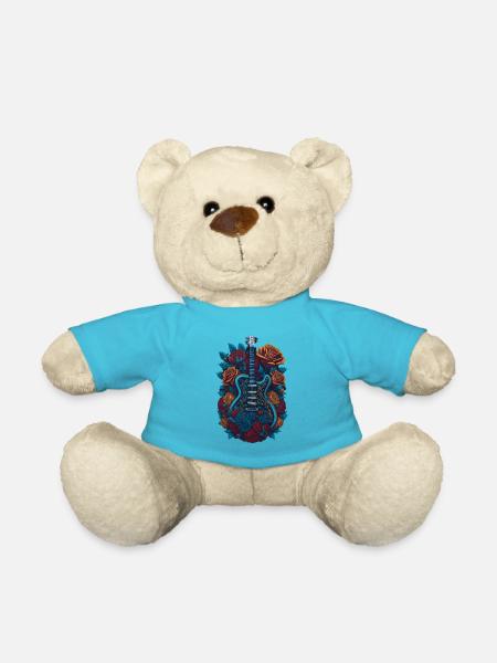 Guitare électrique avec guitariste rocker Rosen - Nounours - bleu outremer