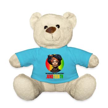 remembering my ancestors JUNETEENTH - Teddy Bear - atoll blue - Front