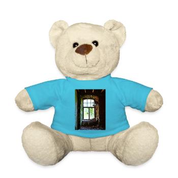 Urbex Photography | Colorful window with tree - Teddy Bear - atoll blue - Front