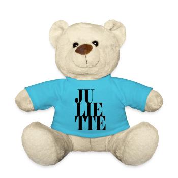 Juliette Nom Prénom Police moderne Word Art - Nounours - bleu outremer - Devant