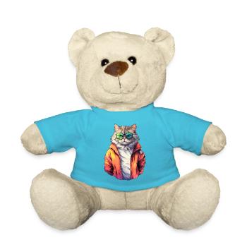 Chat cool des années 80 - Nounours - bleu outremer - Devant