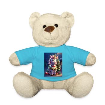 Modèle vierge de Licorne de Noël 1.4 - Nounours - bleu outremer - Devant