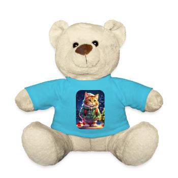 Modèle vierge de chat de Noël 1.7 - Nounours - bleu outremer - Devant