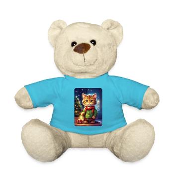Modèle vierge de chat de Noël 1.5 - Nounours - bleu outremer - Devant